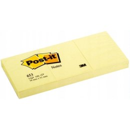 Bloczek samoprzylepny 38x51mm 100k żółty (3szt) kartonik POST-IT 653 3M-4064035092