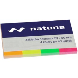 Zakładka indeksująca 20x50mm 4x40k neonowa NATUNA (NSP20/50/N/D)
