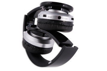 Stereofoniczne słuchawki z mikrofonem CRISTAL BLACK Stereofoniczne słuchawki z mikrofonem CRISTAL BLACK