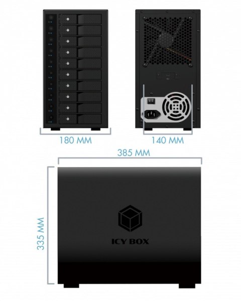 Obudowa IB-3810-C31 10x HDD Single System dla 3,5" HDD SATA I/II/III Obudowa IB-3810-C31 10x HDD Single System dla 3,5" HDD SATA I/II/III