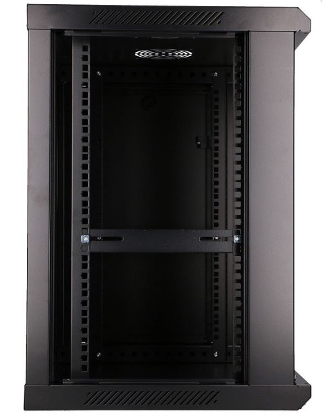 Szafka wisząca rack 12U 600x450 czarna szklane drzwi Szafka wisząca rack 12U 600x450 czarna szklane drzwi