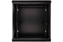 Szafka wisząca rack 12U 600x450 czarna szklane drzwi