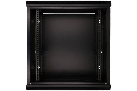Szafka wisząca rack 12U 600x450 czarna szklane drzwi Szafka wisząca rack 12U 600x450 czarna szklane drzwi
