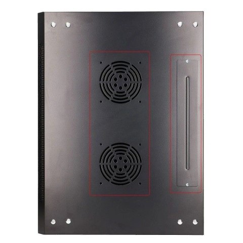 Szafka wisząca rack 12U 600x450 czarna szklane drzwi Szafka wisząca rack 12U 600x450 czarna szklane drzwi