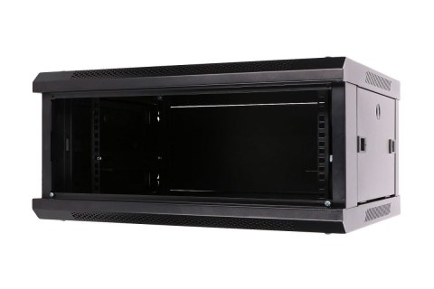Szafka wisząca rack 4U 600x450 czarna szklane drzwi Szafka wisząca rack 4U 600x450 czarna szklane drzwi