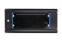 Szafka wisząca rack 4U 600x450 czarna szklane drzwi