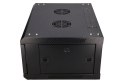 Szafka wisząca rack 4U 600x450 czarna szklane drzwi