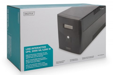 Zasilacz awaryjny UPS Line-Ineractive LCD, 2000VA/1200W, 2x12V/9Ah, AVR, 4xSCHUKO, USB, RS232, RJ45 Zasilacz awaryjny UPS Line-Ineractive LCD, 2000VA/1200W, 2x12V/9Ah, AVR, 4xSCHUKO, USB, RS232, RJ45