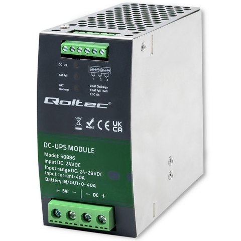 Moduł UPS DC na szynę DIN | 40A | 24V Moduł UPS DC na szynę DIN | 40A | 24V