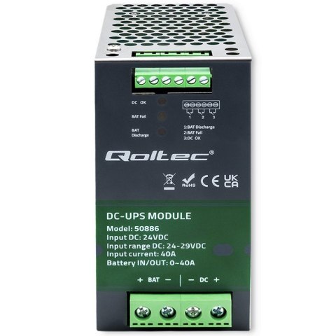 Moduł UPS DC na szynę DIN | 40A | 24V Moduł UPS DC na szynę DIN | 40A | 24V