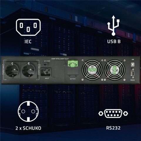 Zasilacz awaryjny UPS do RACK | 2kVA | 2000W | Power Factor 1.0| LCD | On-line Zasilacz awaryjny UPS do RACK | 2kVA | 2000W | Power Factor 1.0| LCD | On-line