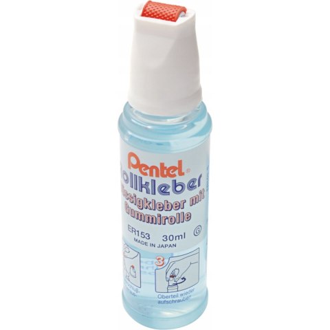 Klej PENTEL w płynie z gumową rolką 30ml ER153S Klej PENTEL w płynie z gumową rolką 30ml ER153S