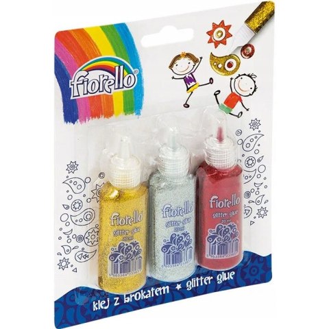 Klej brokatowy FIORELLO GR-BK20 3 kolory x20ml 170-2230 Klej brokatowy FIORELLO GR-BK20 3 kolory x20ml 170-2230