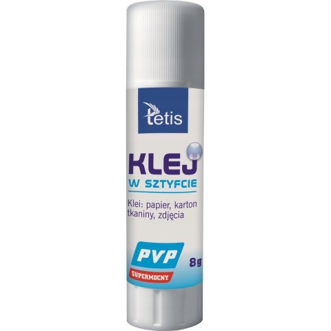 Klej w sztyfcie PVP 8g.( bezbarwny ) BG112-E TETIS Klej w sztyfcie PVP 8g.( bezbarwny ) BG112-E TETIS