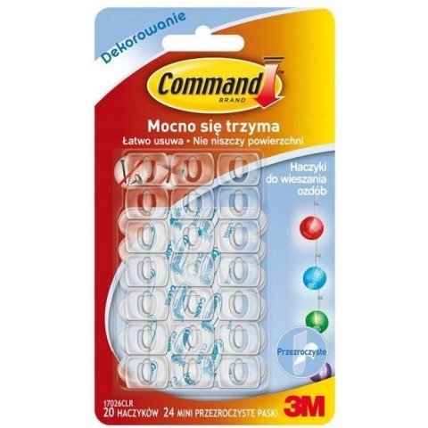 Przezroczyste haczyki 3M COMMAND do wieszania ozdób 17026CLR PL Przezroczyste haczyki 3M COMMAND do wieszania ozdób 17026CLR PL