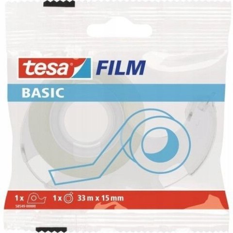 Taśma biurowa TESA Basic 15x33m z dyspenserem w etui 1szt. 58549 Taśma biurowa TESA Basic 15x33m z dyspenserem w etui 1szt. 58549