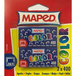 Zszywki 26/6 kolorowe 2x400szt. 0324806 MAPED