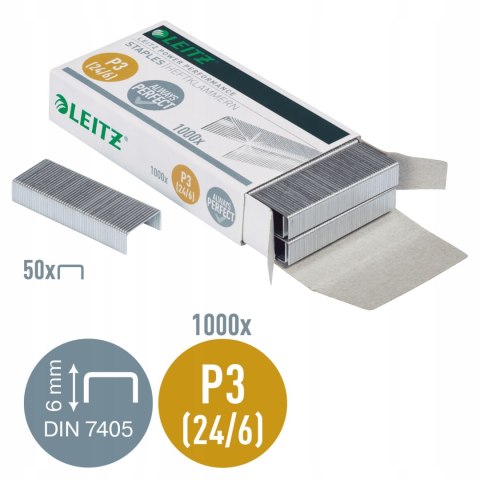 Zszywki LEITZ galwanizowane 24/6 (1000szt.) 55700000 Zszywki LEITZ galwanizowane 24/6 (1000szt.) 55700000