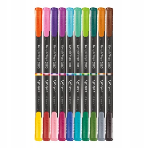 Cienkopis GRAPH PEPS DUO dwustronny 10szt.=20 kolorów w etui 749251 MAPED Cienkopis GRAPH PEPS DUO dwustronny 10szt.=20 kolorów w etui 749251 MAPED