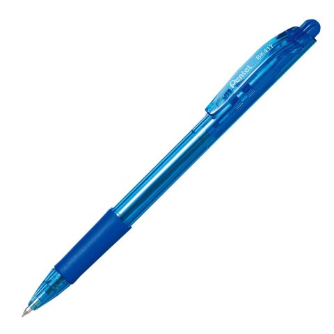 Długopis automatyczny niebieski WOW BK417/C z gumowym uchwytem ergonomiczny PENTEL Długopis automatyczny niebieski WOW BK417/C z gumowym uchwytem ergonomiczny PENTEL