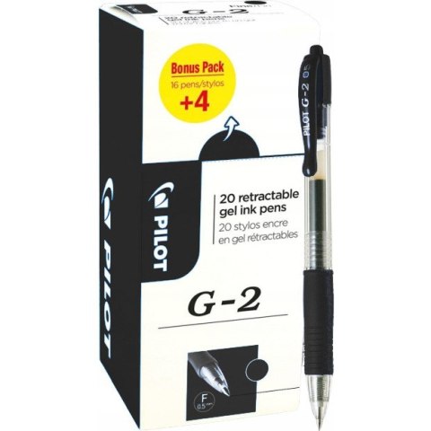 Pióro żelowe G2 bonus pack 16+ 4 gratis czarny PILOT PIBLG2-B-BOX-20 Pióro żelowe G2 bonus pack 16+ 4 gratis czarny PILOT PIBLG2-B-BOX-20