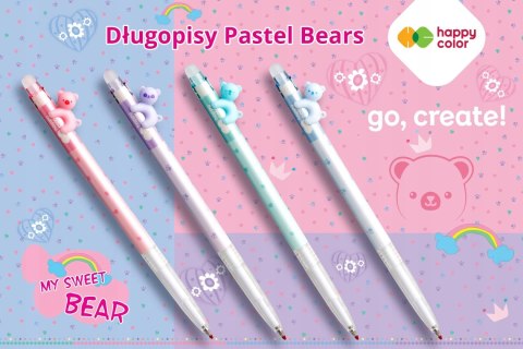 Długopis usuwalny PASTEL BEARS 0.5mm niebieskie. 4120 02PB-3 HAPPY COLOR Długopis usuwalny PASTEL BEARS 0.5mm niebieskie. 4120 02PB-3 HAPPY COLOR