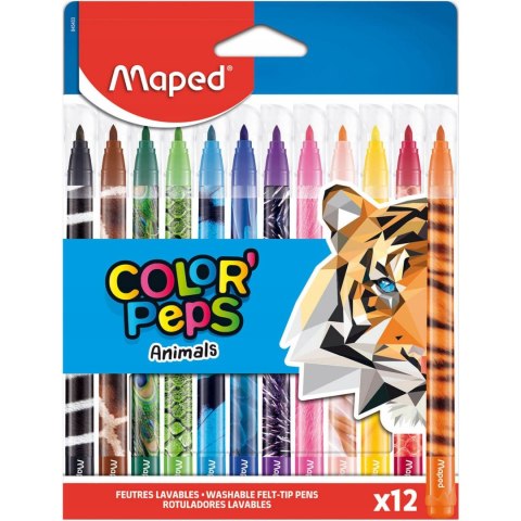 Flamastry Colorpeps animals 12 szt. 845403 Flamastry Colorpeps animals 12 szt. 845403