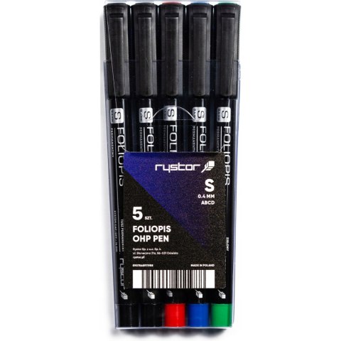 Foliopis 0,4mm FS-4/AABCD komplet 5 sztuk 4 kolory w etui 436-528EKO RYSTOR Foliopis 0,4mm FS-4/AABCD komplet 5 sztuk 4 kolory w etui 436-528EKO RYSTOR