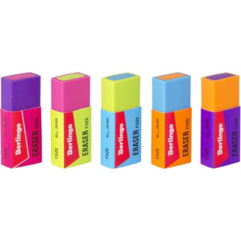 Gumka FUZE prostokątna termoplastyczna 50x20x11mm mix kolorów 281896 BERLINGO Gumka FUZE prostokątna termoplastyczna 50x20x11mm mix kolorów 281896 BERLINGO