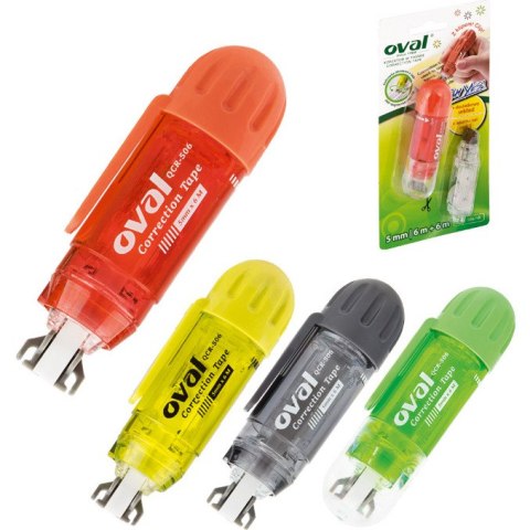 Korektor OVAL w taś.5mm x 6m QCR-506 z klipem+wkład 160-2180 Korektor OVAL w taś.5mm x 6m QCR-506 z klipem+wkład 160-2180