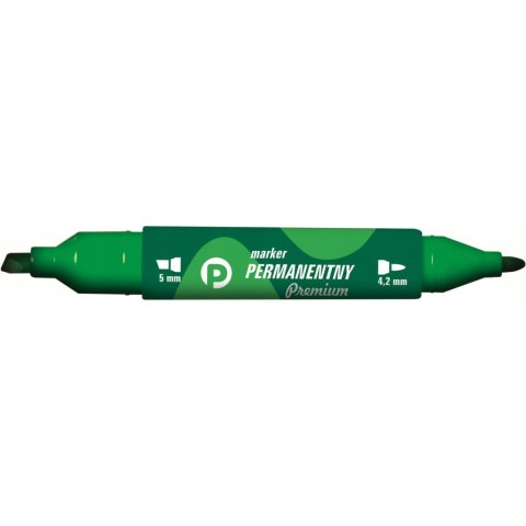 Marker permanentny dwustronny zielony okrąły/ścięty KM502-Z2 TETIS Marker permanentny dwustronny zielony okrąły/ścięty KM502-Z2 TETIS