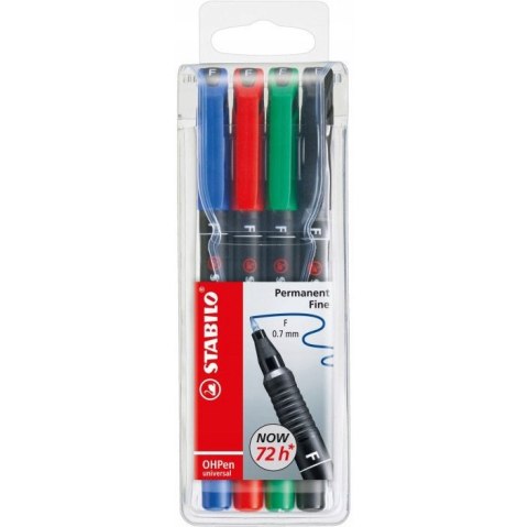 Foliopis STABILO OHPen F niezmywalny 0.7mm 4sztuki.w etui 842/4 Foliopis STABILO OHPen F niezmywalny 0.7mm 4sztuki.w etui 842/4