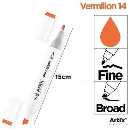 Marker alkoholowy dwustronny VERMILION PP915-14 ARTIX Marker alkoholowy dwustronny VERMILION PP915-14 ARTIX