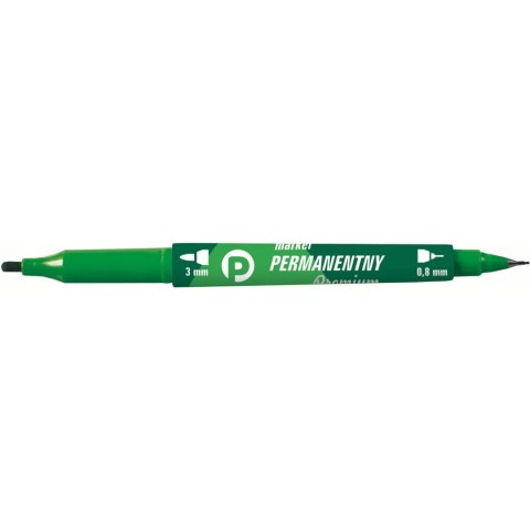 Marker permanentny dwustronny zielony okrągły/fibrowy KM501-Z2 TETIS Marker permanentny dwustronny zielony okrągły/fibrowy KM501-Z2 TETIS