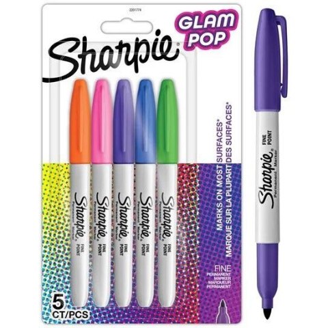 Markery permanentny SHARPIE Glam Pop (5 kolorów) 2201774 Markery permanentny SHARPIE Glam Pop (5 kolorów) 2201774