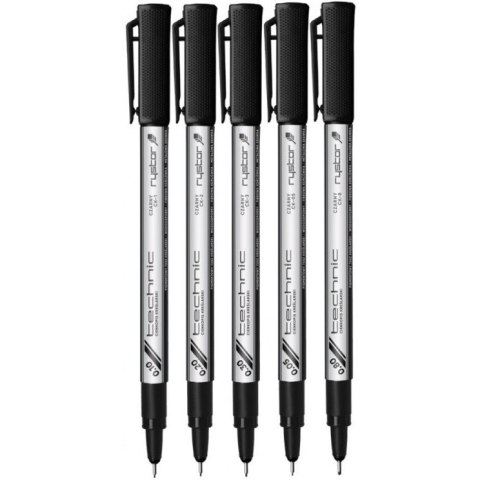 Cienkopis kreślarski CK-01-08/A czarny 5szt EKO etui 405-527EKO RYSTOR Cienkopis kreślarski CK-01-08/A czarny 5szt EKO etui 405-527EKO RYSTOR