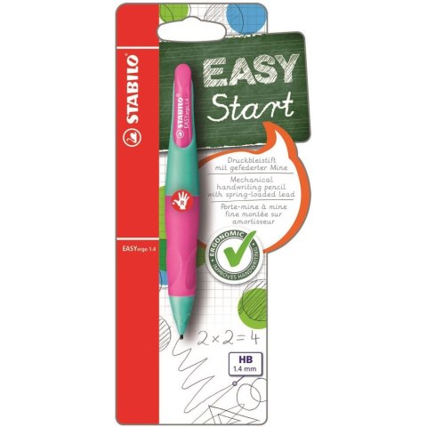 Ołówek STABILO EASYStart 1,4mm HB dla praworęcznych turkusowo różowy BLISTER B-46899 Ołówek STABILO EASYStart 1,4mm HB dla praworęcznych turkusowo różowy BLISTER B-46899