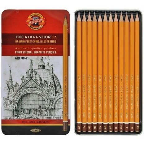 Ołówek grafitowy ART komplet 8B-2H 12szt. 1502/II KOH-I-NOOR Ołówek grafitowy ART komplet 8B-2H 12szt. 1502/II KOH-I-NOOR