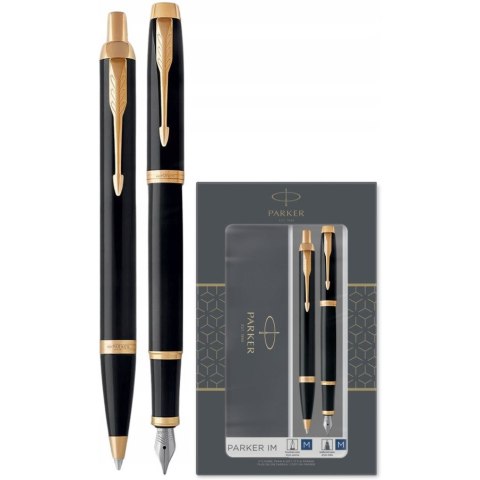 Komplet pióro wieczne + długopis IM DUO czarny GT PARKER 2093216 Komplet pióro wieczne + długopis IM DUO czarny GT PARKER 2093216