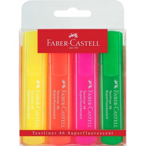Zakreślacz 1546 fluo 4 kolory etui 154604 FC FABER CASTELL Zakreślacz 1546 fluo 4 kolory etui 154604 FC FABER CASTELL