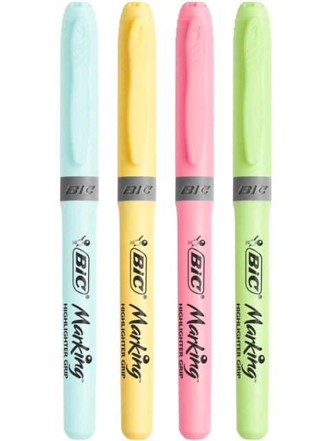 Zakreślacz HIGHLIGHTER GRIP pastelowe kolory opakowanie 4 kolory 964859 BIC Zakreślacz HIGHLIGHTER GRIP pastelowe kolory opakowanie 4 kolory 964859 BIC