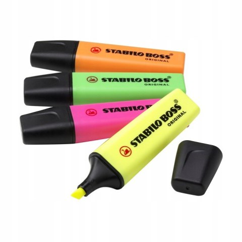 Zakreślacz STABILO BOSS 4szt.neon w etui z wieszaczkiem 70/4 Zakreślacz STABILO BOSS 4szt.neon w etui z wieszaczkiem 70/4