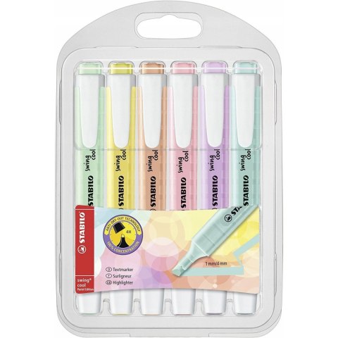 Zakreślacz STABILO SWING COOL pastel kpl. 6szt. 275/6-08 STABILO Zakreślacz STABILO SWING COOL pastel kpl. 6szt. 275/6-08 STABILO