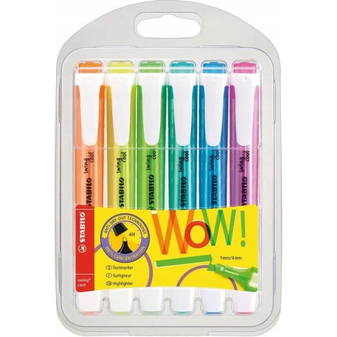 Zakreślacz STABILO SWING COOL zestaw 6szt. w etui 275/6-3 Zakreślacz STABILO SWING COOL zestaw 6szt. w etui 275/6-3