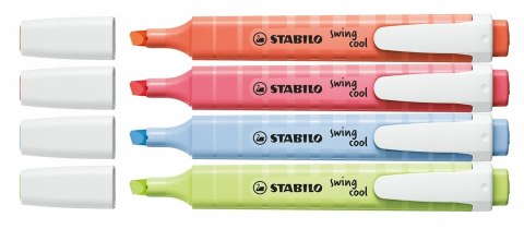 Zakreślacz STABILO swing cool pastel 4 szt. nowe kolory w etui 275/4-08-1 Zakreślacz STABILO swing cool pastel 4 szt. nowe kolory w etui 275/4-08-1