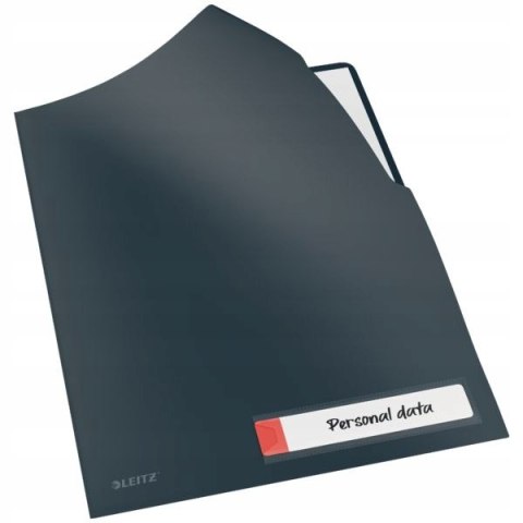 Folder A4 z kieszonką na etykietę, szara 47080089 LEITZ Folder A4 z kieszonką na etykietę, szara 47080089 LEITZ