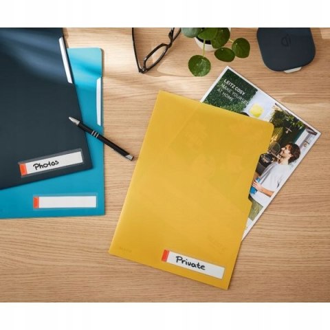 Folder A4 z kieszonką na etykietę, żółty 47080019 LEITZ Folder A4 z kieszonką na etykietę, żółty 47080019 LEITZ