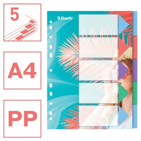 Przekładki Colour`Breeze PP A4 5 przekładek 628498 ESSELTE Przekładki Colour`Breeze PP A4 5 przekładek 628498 ESSELTE