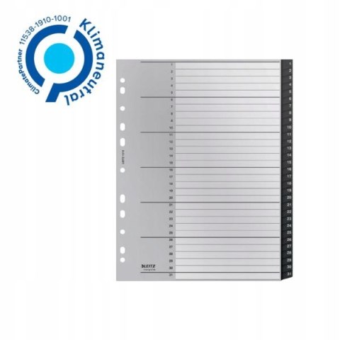 Przekładki Recycle 1 - 31, A4, PP, czarne 12180000 LEITZ Przekładki Recycle 1 - 31, A4, PP, czarne 12180000 LEITZ