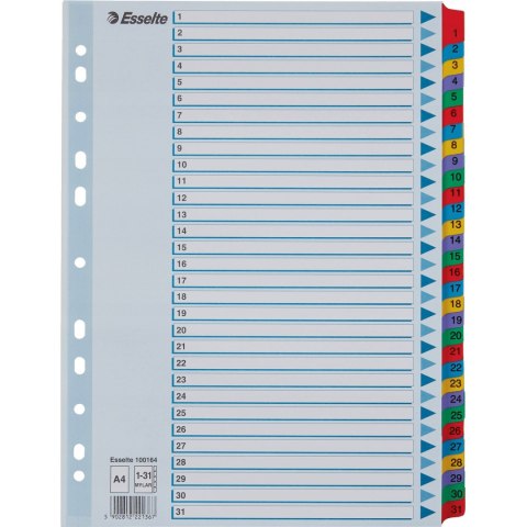 Przekładki kartonowe MYLAR A4 1-31 białe 100164 ESSELTE Przekładki kartonowe MYLAR A4 1-31 białe 100164 ESSELTE